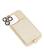 Angle. Anne Klein - Saffiano Vegan Leather Case for Apple iPhone 14 Pro - Ivory/Gold.