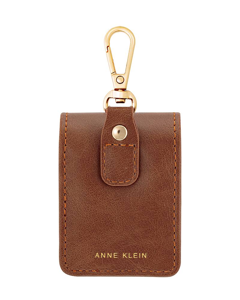 Alt View 11. Anne Klein - Faux Leather Case with Clip for Apple AirPods - Brown/Gold.