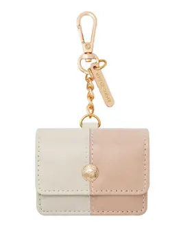 Anne Klein - Faux Leather Case for Apple AirPods, Apple Airpods Keychain Case, Compatible with Airpods Pro - Blush/Cream