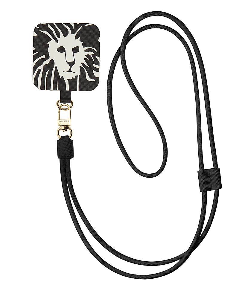 Anne Klein - Women's Vegan Leather Crossbody Cord iPhone Chain Compatible with All iPhones Cellphones - Black