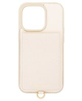 Anne Klein - Saffiano Vegan Leather Case for Apple iPhone 14/13 - Ivory/Gold - Front_Zoom