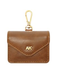 Anne Klein - Faux Leather Case with Clip for Apple AirPods Pro - Brown/Gold - Front_Zoom