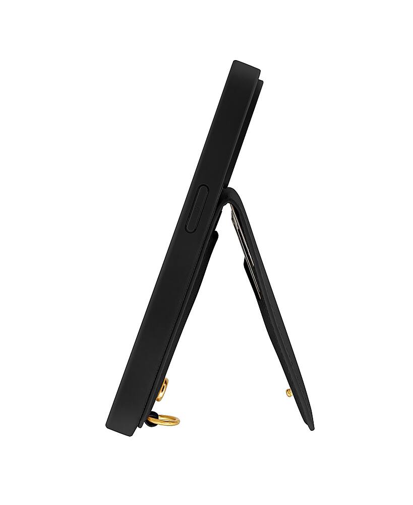 Alt View 1. Anne Klein - Saffiano Vegan Leather Case for Apple iPhone 14 Pro - Black/Gold.