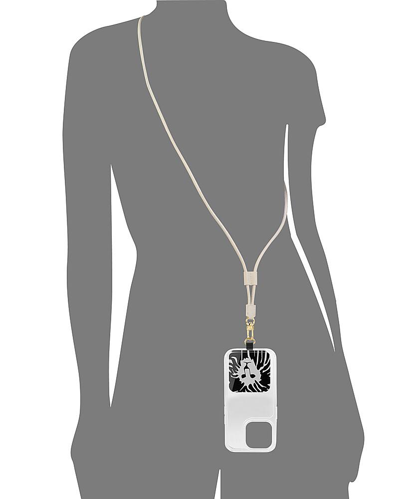 Left. Anne Klein - Vegan Leather Crossbody Cord for Apple iPhones - Ivory.