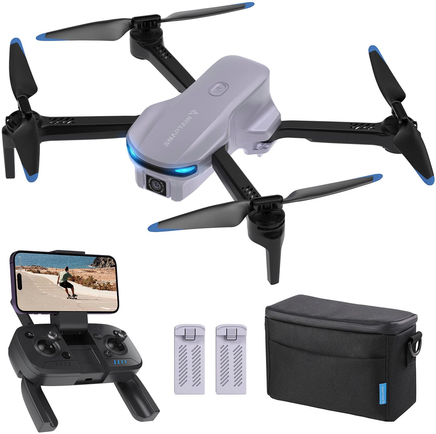 Front. Snaptain - E10 1080P Drone with Remote Controller - Gray.