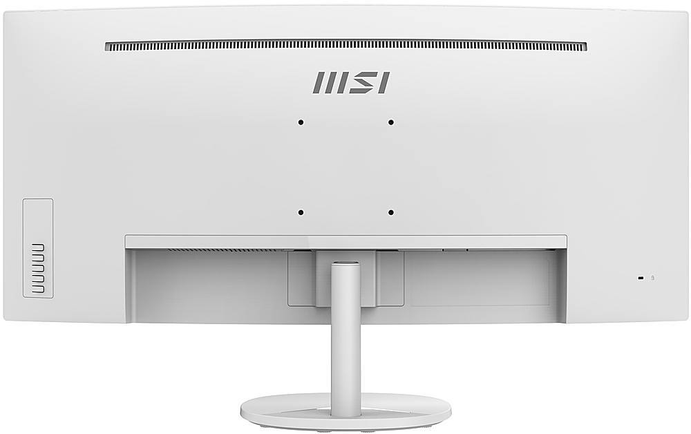 Back. MSI - Pro MP341CQW 34" Curved UWQHD 100Hz 1ms FreeSync Monitor ,Built-in Speakers  (DisplayPort, HDMI, ) - Matte White.