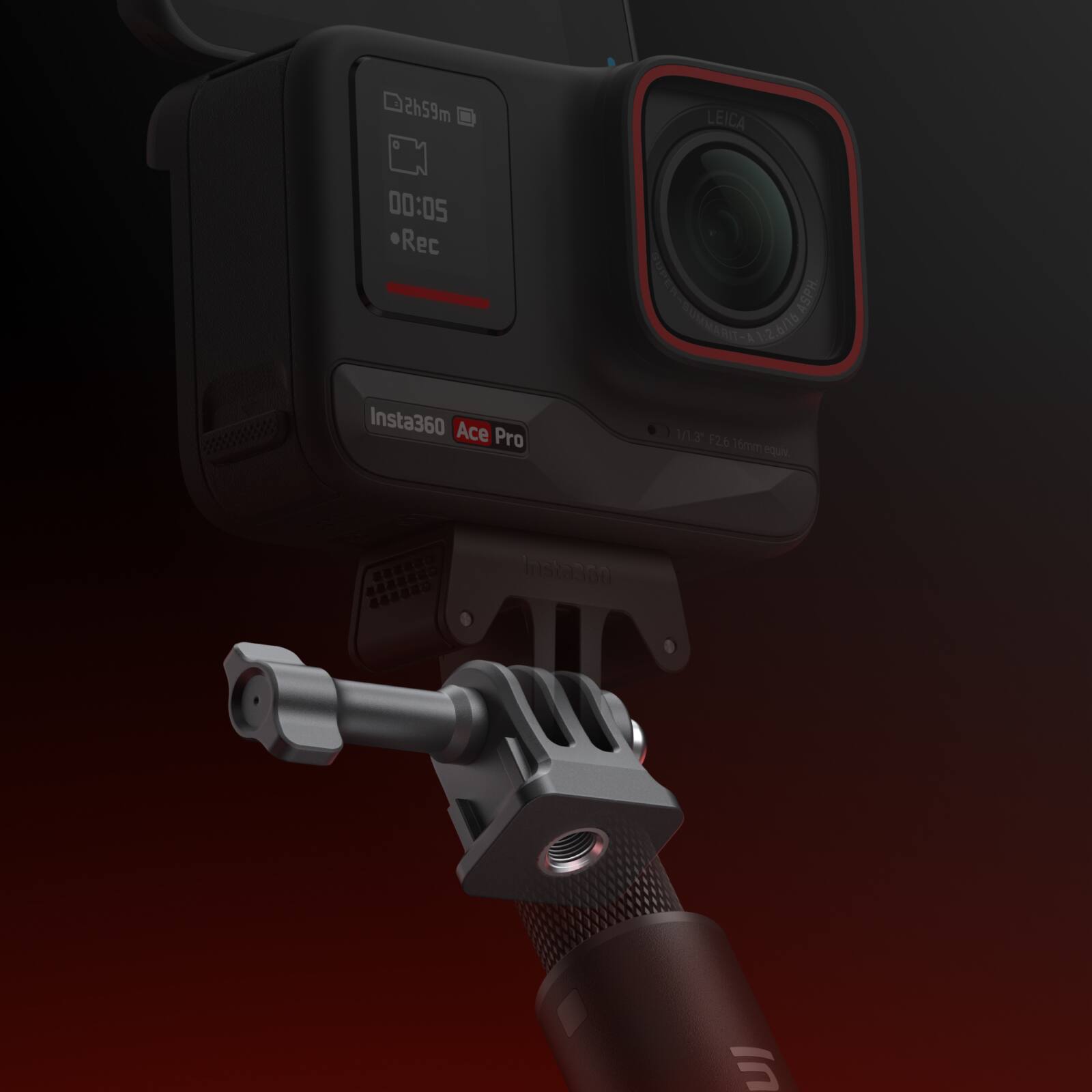 The image features a camera mount adapter, specifically an Insta360 Ace Pro camera mount, which is designed to attach a camera to a tripod or other support. The adapter is shown in a close-up view, highlighting its features and functionality. The Insta360 Ace Pro camera mount is a versatile and reliable option for photographers and videographers looking to securely attach their camera to a tripod or other support.