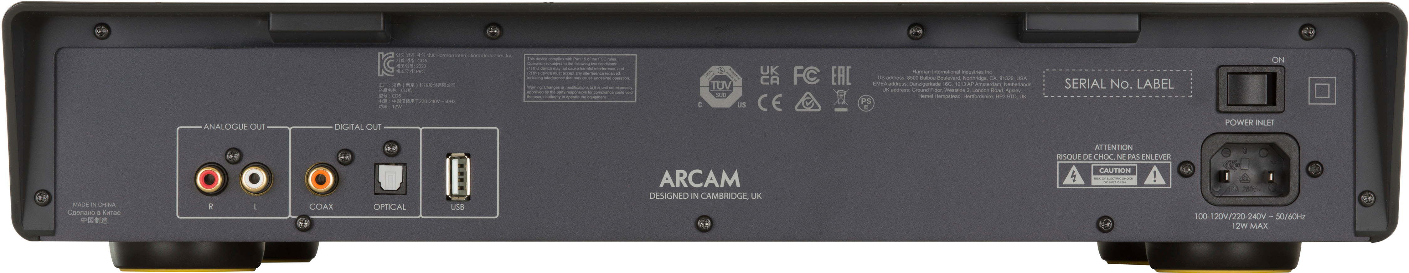Back View: Arcam - CD5 Compact Disc Player - Black