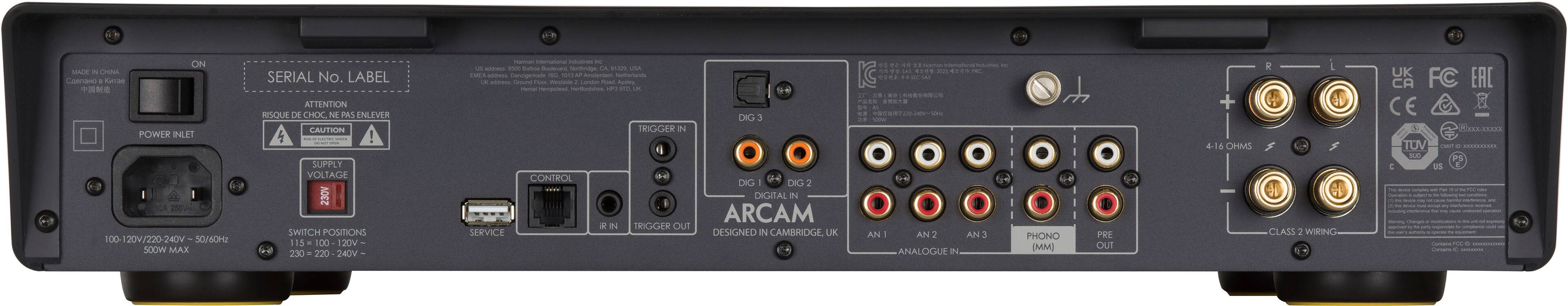 Back. Arcam - A5 50W Integrated Amplifier - Black.