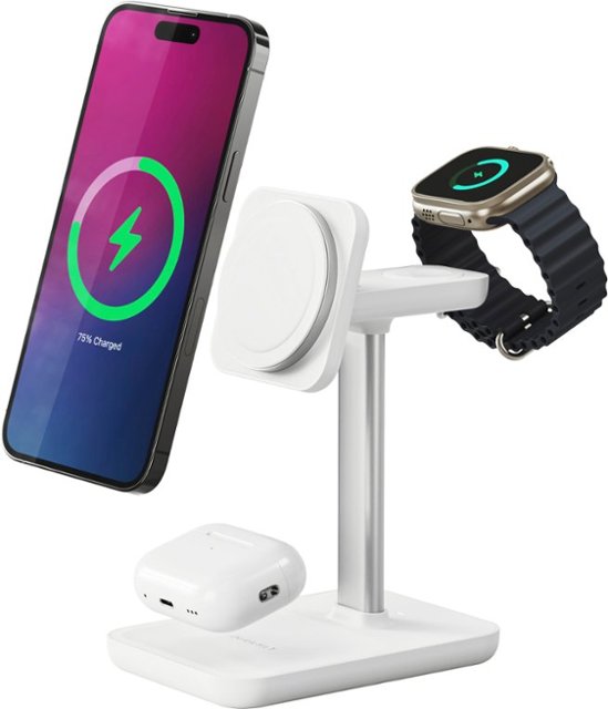 JOURNEY TRIO ULTRA 3-in-1 Fast Wireless Charging Station White ...