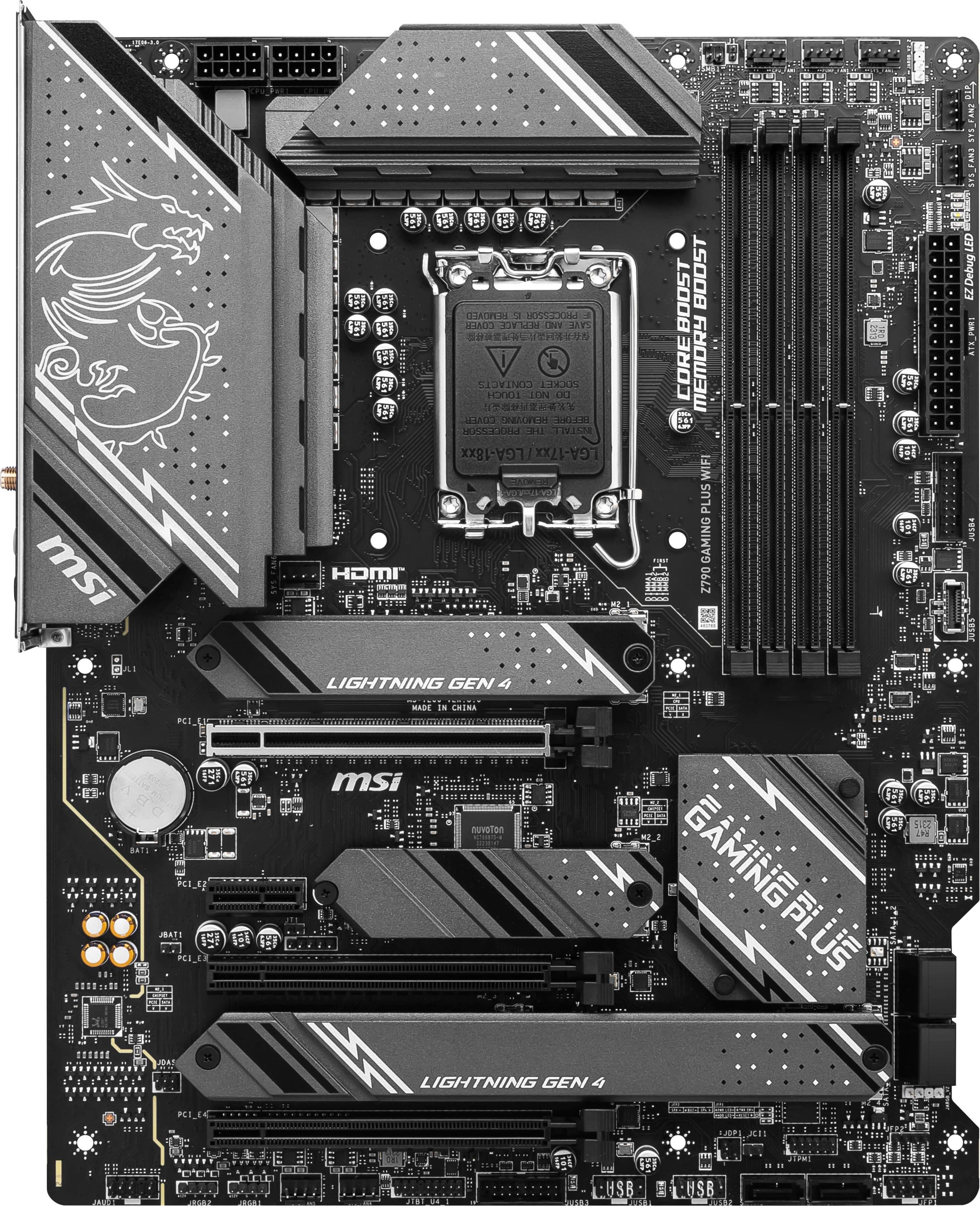 Alt View 11. MSI - Z790 GAMING PLUS WIFI (Socket LGA 1700) Intel Z790 ATX DDR5 Wi-Fi 6E Motherboard - Black.