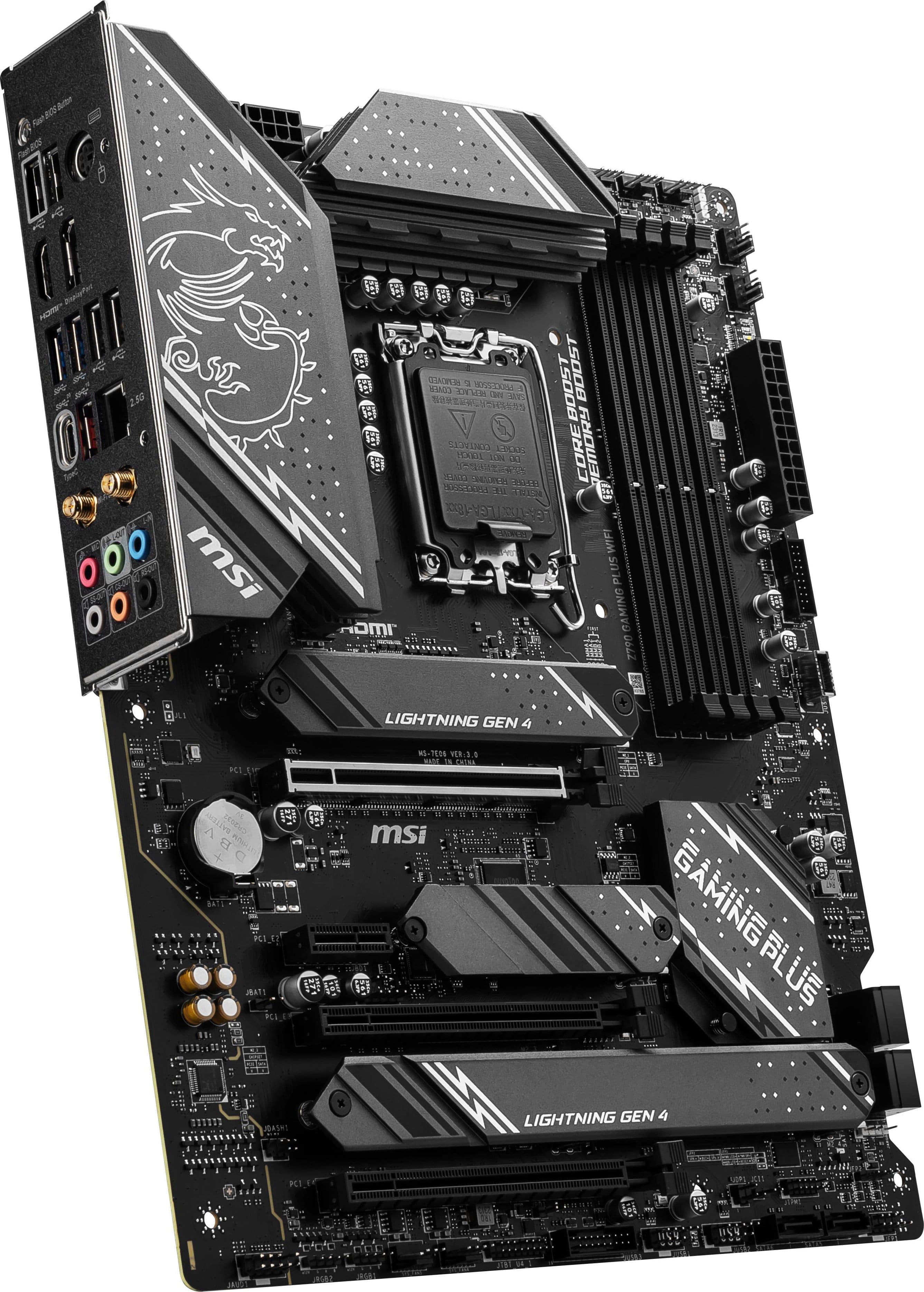 Alt View 13. MSI - Z790 GAMING PLUS WIFI (Socket LGA 1700) Intel Z790 ATX DDR5 Wi-Fi 6E Motherboard - Black.