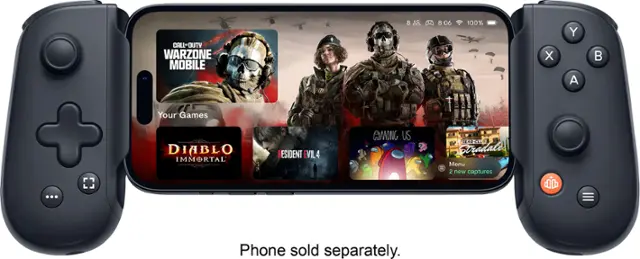 Front. Backbone - Backbone One (USB-C) x Call of Duty: Warzone Mobile Ed. [30 min. 2XP Token Incl.] - Mobile Gaming Controller - 2nd Gen - Black.