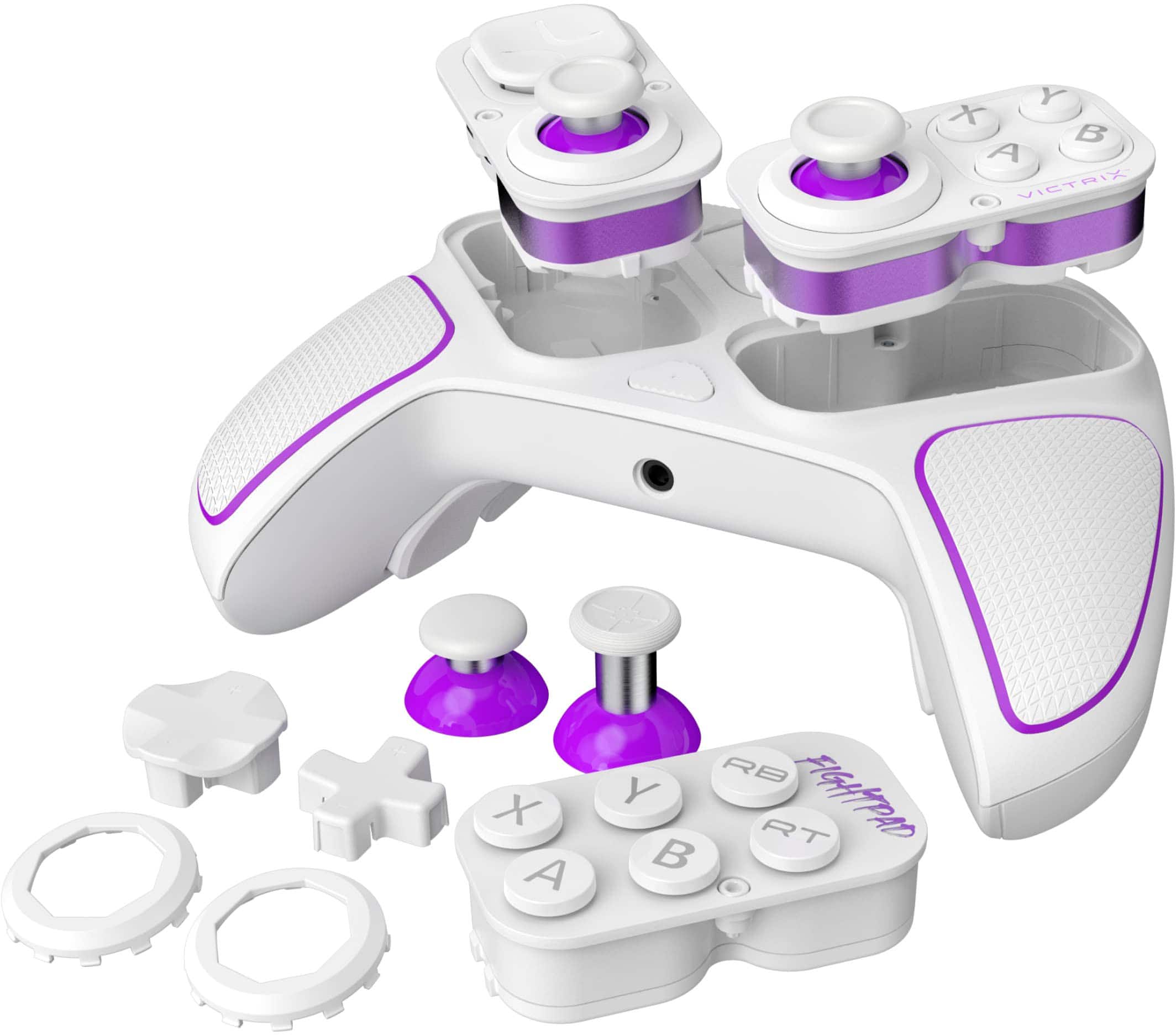 The text on the image reads "Y B A VICTRIX x A RB Y FIGHTPAD RT."