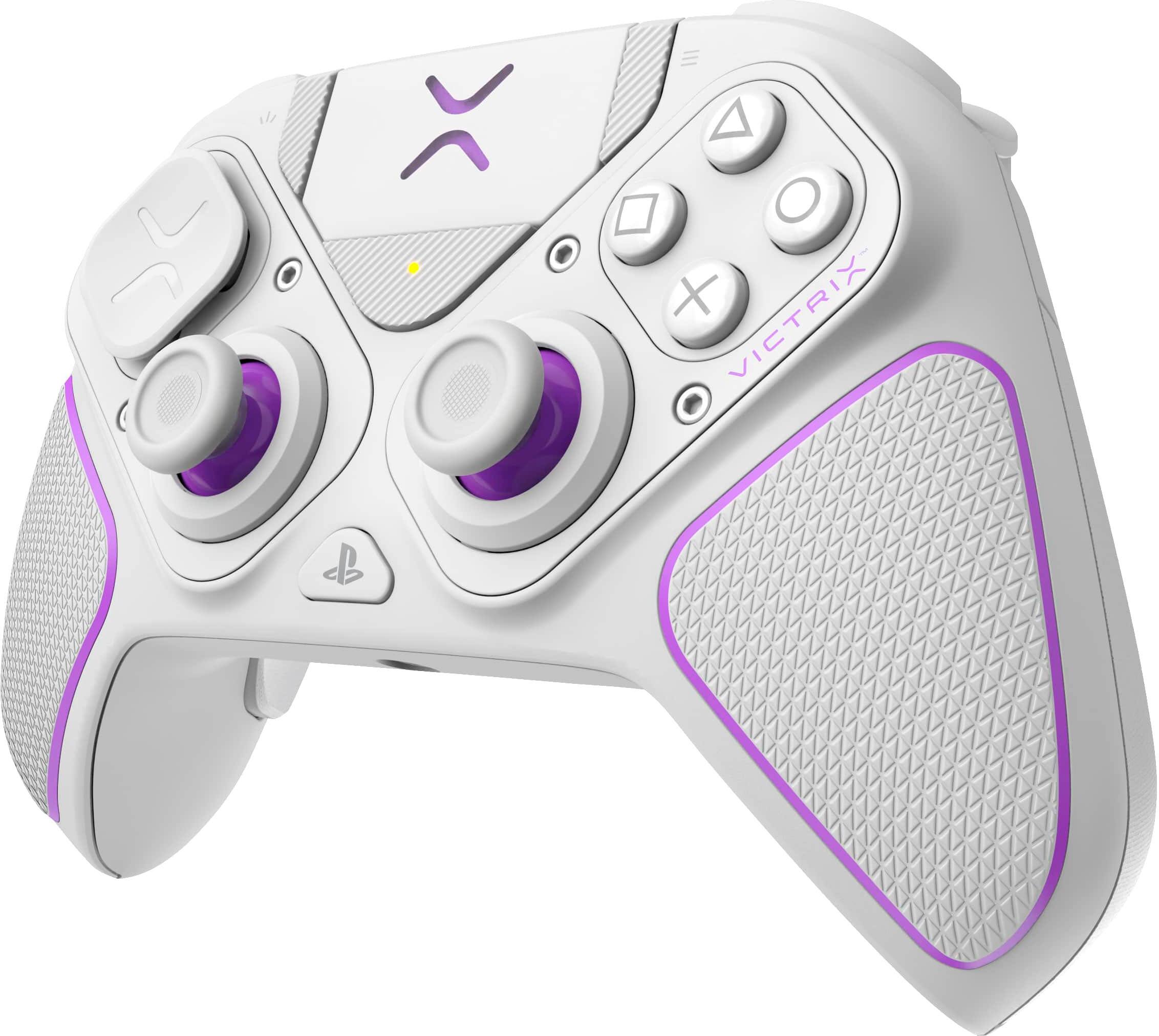 Alt View 15. PDP - Victrix Pro BFG Wireless Controller for PS5, PS4, and PC, Sony 3D Audio, Modular Buttons/Clutch Triggers/Joystick - White.