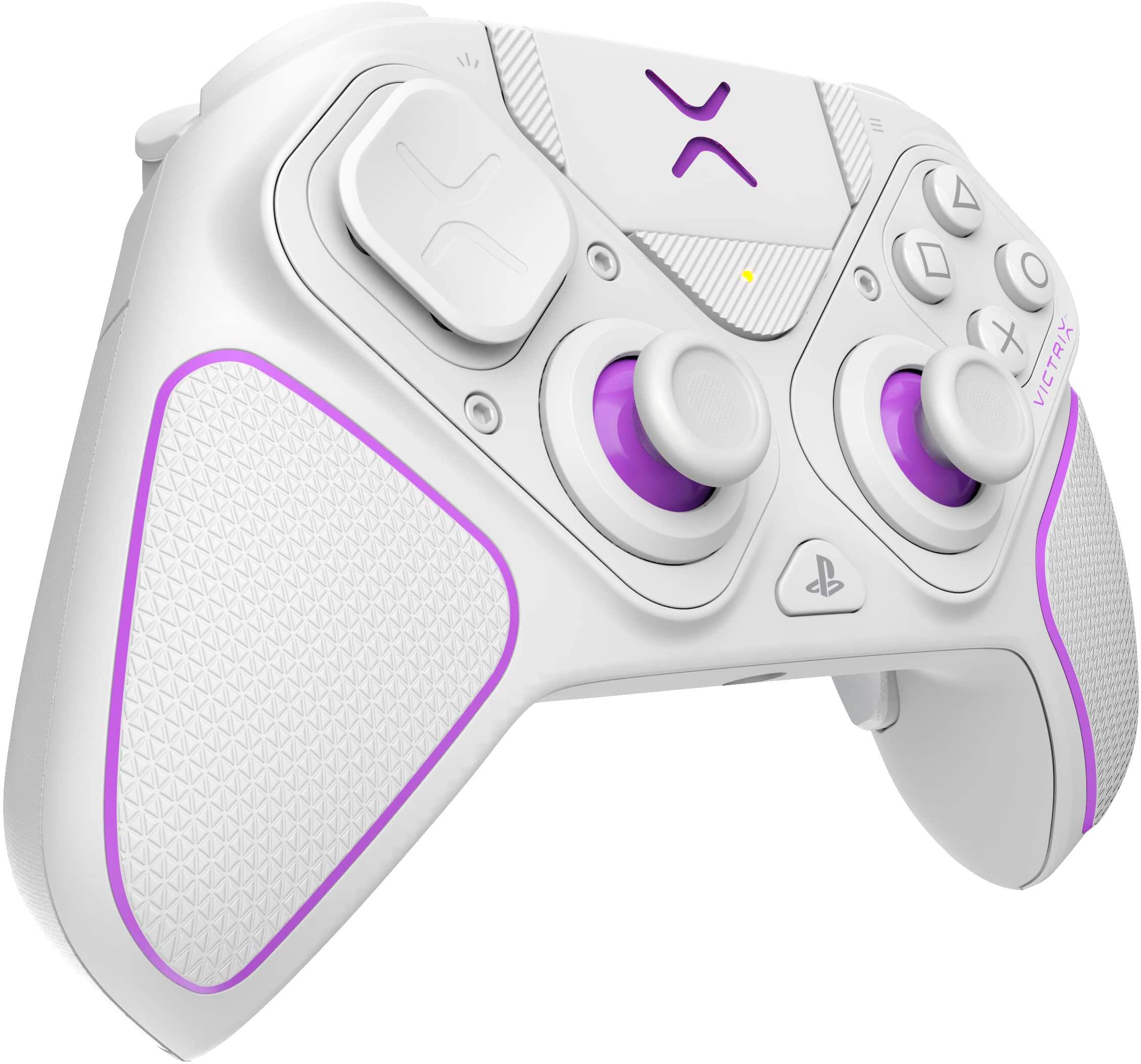 Alt View 16. PDP - Victrix Pro BFG Wireless Controller for PS5, PS4, and PC, Sony 3D Audio, Modular Buttons/Clutch Triggers/Joystick - White.