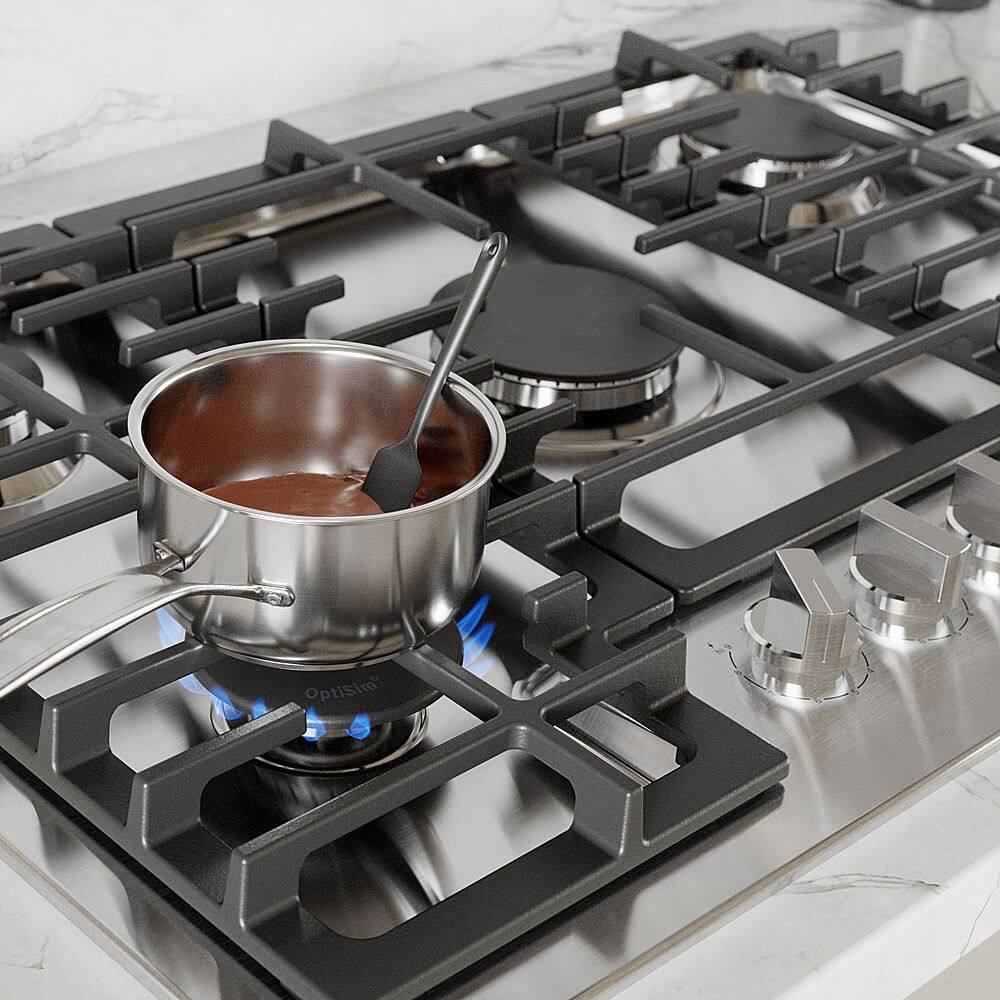 Alt View 16. Bosch - 500 Series 36" Built-In Gas Cooktop with 5 burners - Stainless Steel.