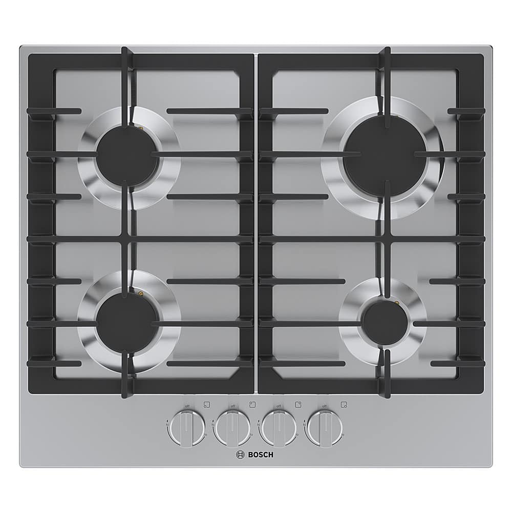 Bosch - 500 Series 24" Built-In Gas Cooktop with 4 burners - Stainless Steel - Front_Zoom