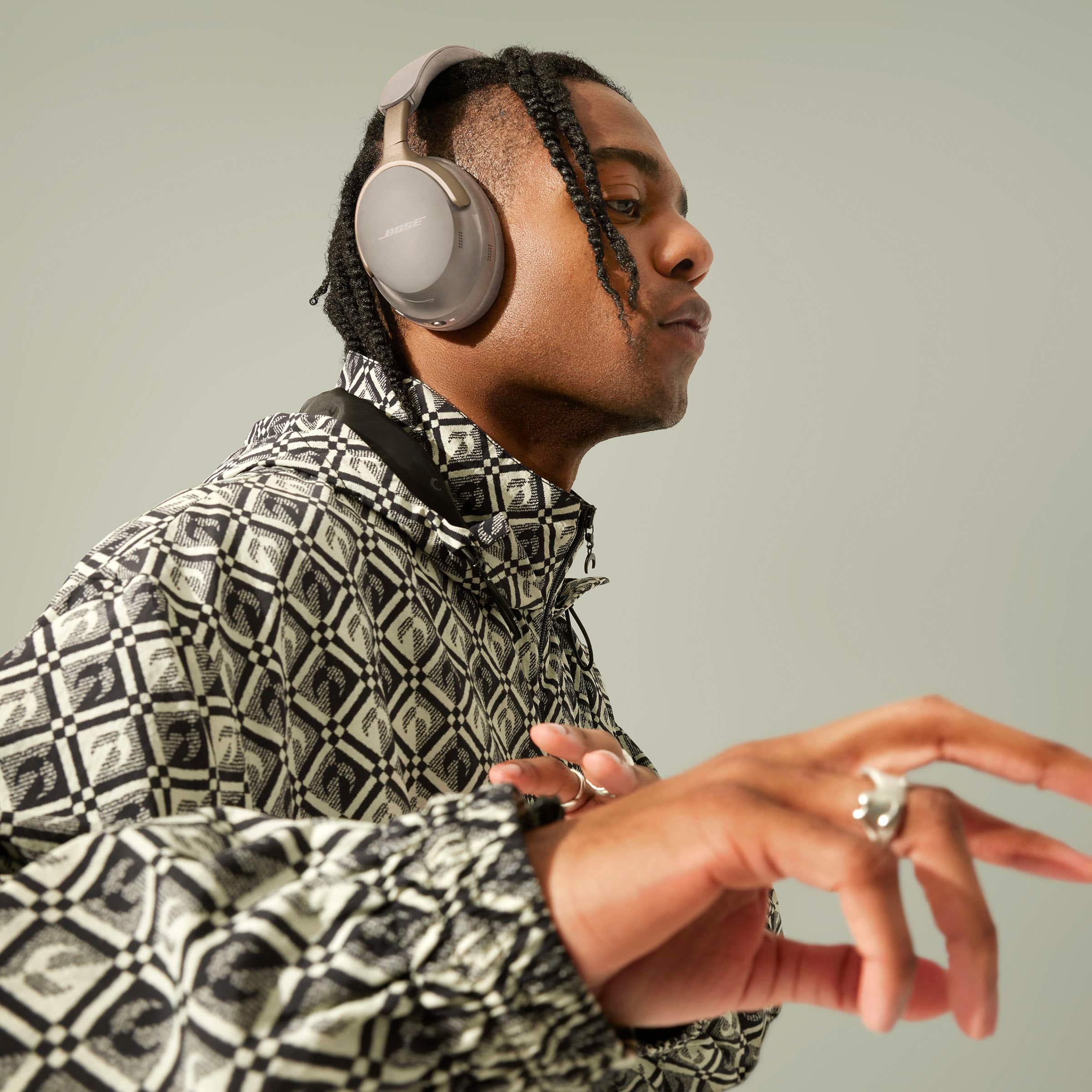 Alt View 11. Bose - QuietComfort Ultra Wireless Noise Cancelling Over-the-Ear Headphones - Sandstone.