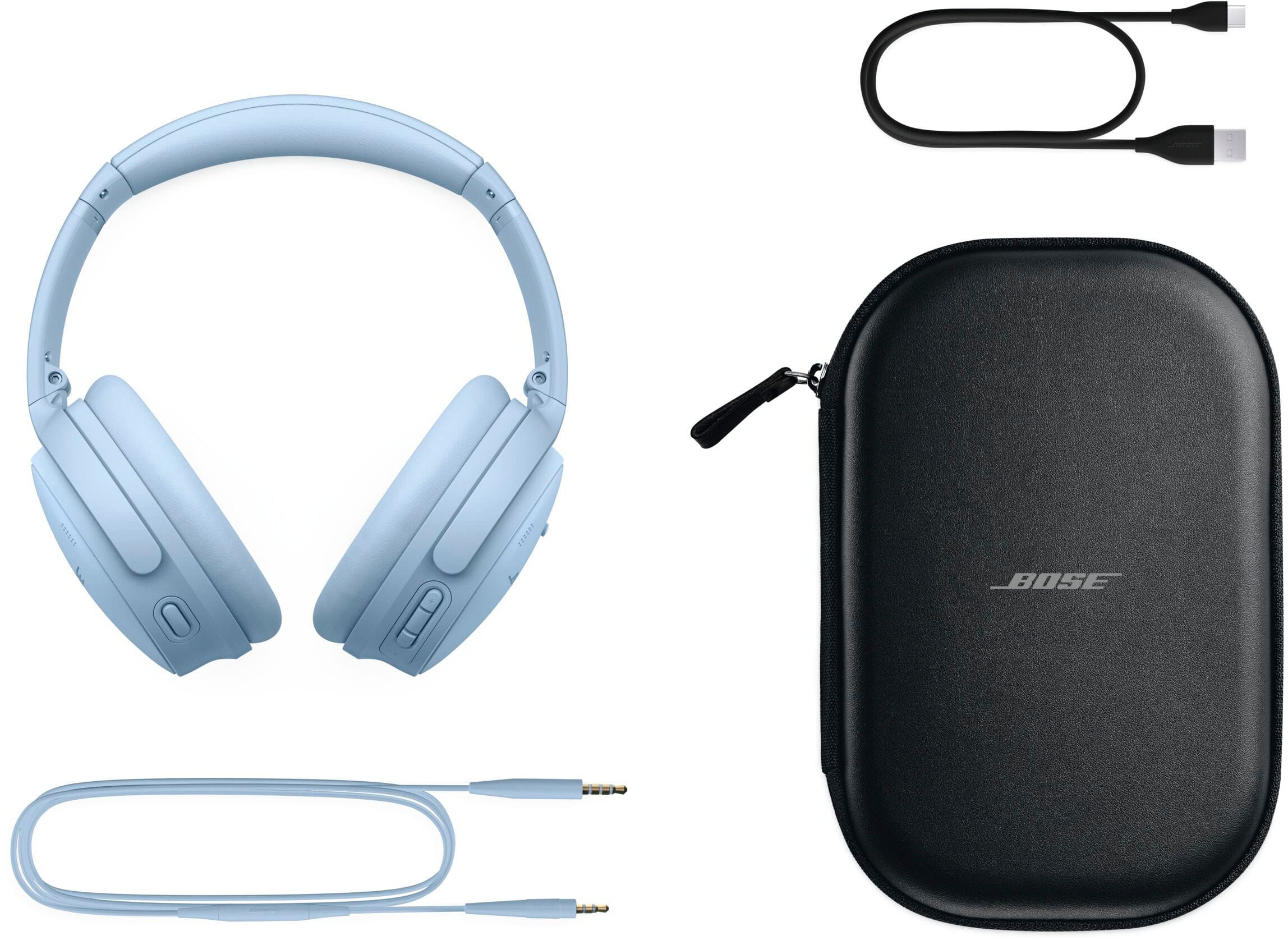Alt View 14. Bose - QuietComfort Wireless Noise Cancelling Over-the-Ear Headphones - Moonstone Blue.