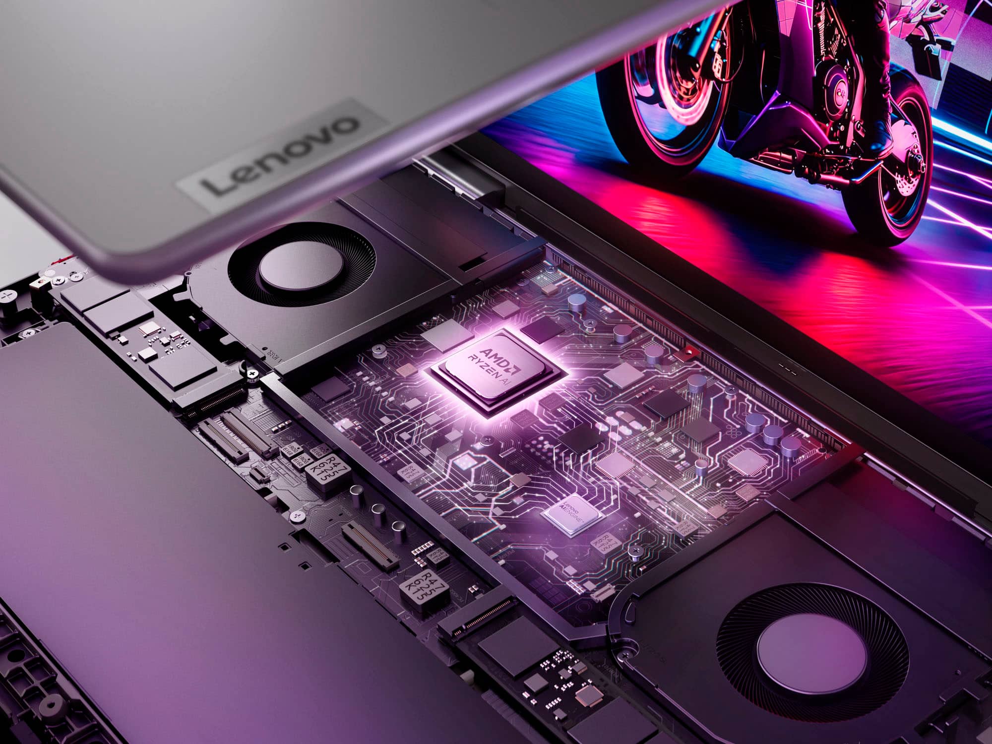 Alt View 10. Lenovo - Yoga 7 2-in-1 16" 2K Touchscreen Laptop - AMD Ryzen 7 8840HS with 16GB Memory - 1TB SSD - Artic Grey.