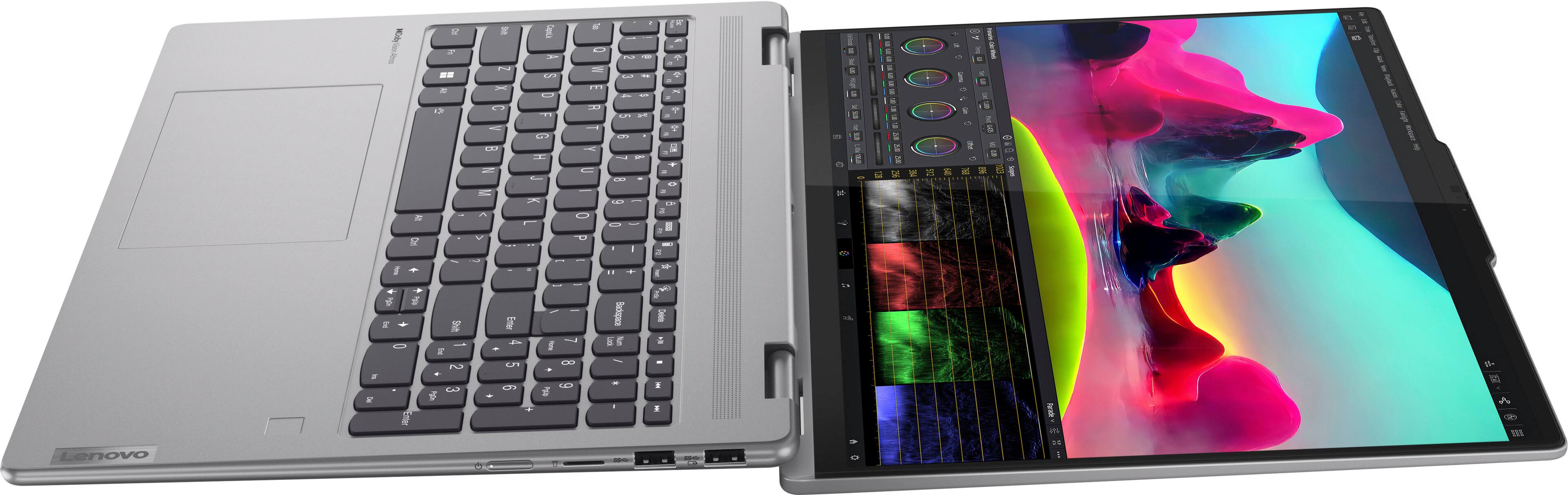 Alt View 16. Lenovo - Yoga 7 2-in-1 16" 2K Touchscreen Laptop - AMD Ryzen 7 8840HS with 16GB Memory - 1TB SSD - Artic Grey.