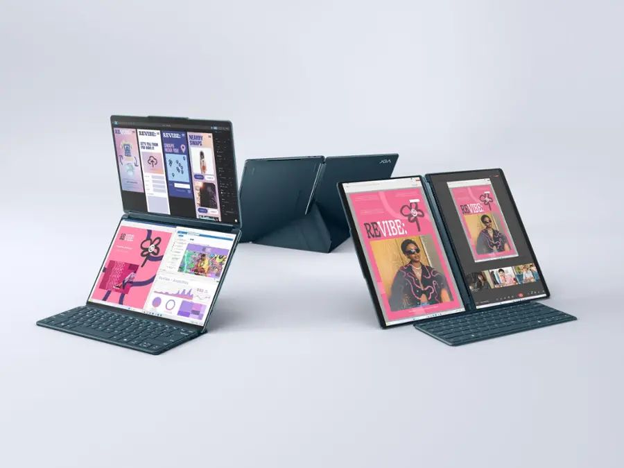 Alt View 10. Lenovo - Yoga Book 9i 2-in-1 13.3" 2.8K Dual Screen OLED Touchscreen Laptop - Intel Core Ultra 7 155U with 16GB Memory - 1TB SSD - Tidal Teal.
