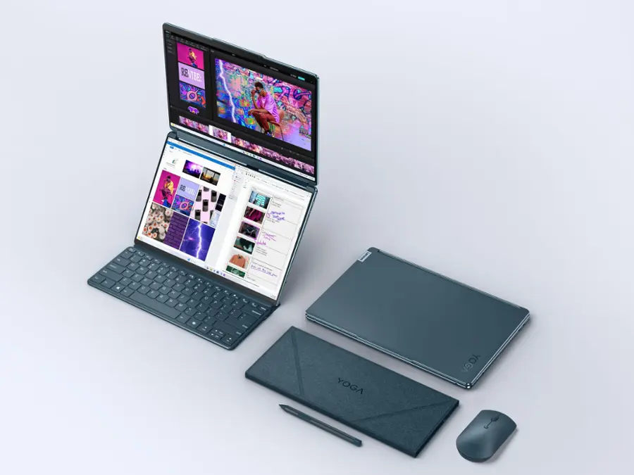 Alt View 11. Lenovo - Yoga Book 9i 2-in-1 13.3" 2.8K Dual Screen OLED Touchscreen Laptop - Intel Core Ultra 7 155U with 16GB Memory - 1TB SSD - Tidal Teal.