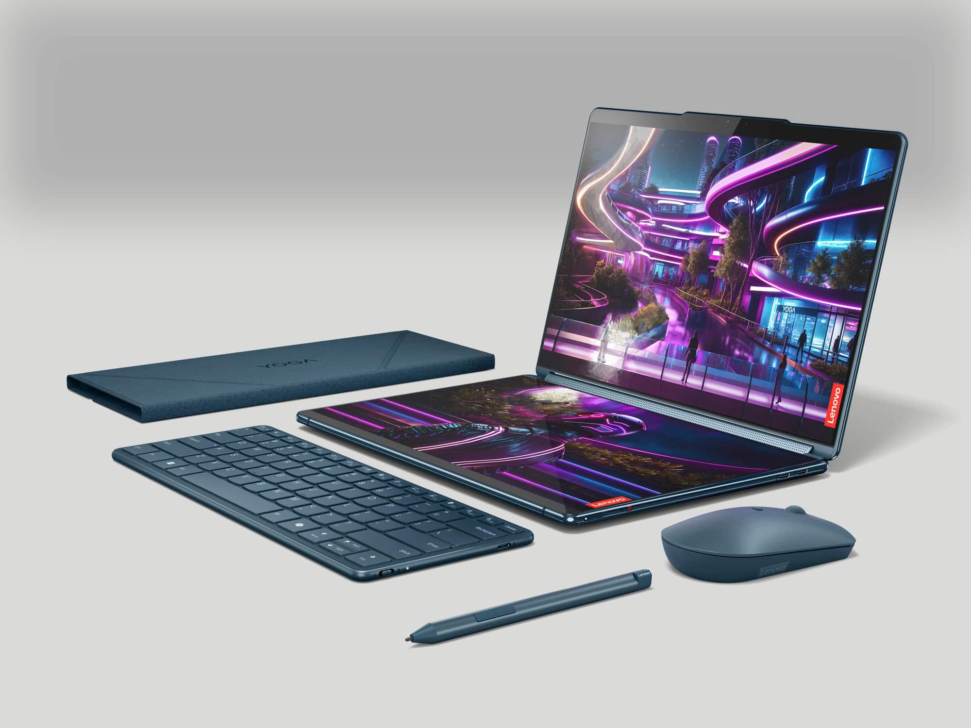 Alt View 12. Lenovo - Yoga Book 9i 2-in-1 13.3" 2.8K Dual Screen OLED Touchscreen Laptop - Intel Core Ultra 7 155U with 16GB Memory - 1TB SSD - Tidal Teal.