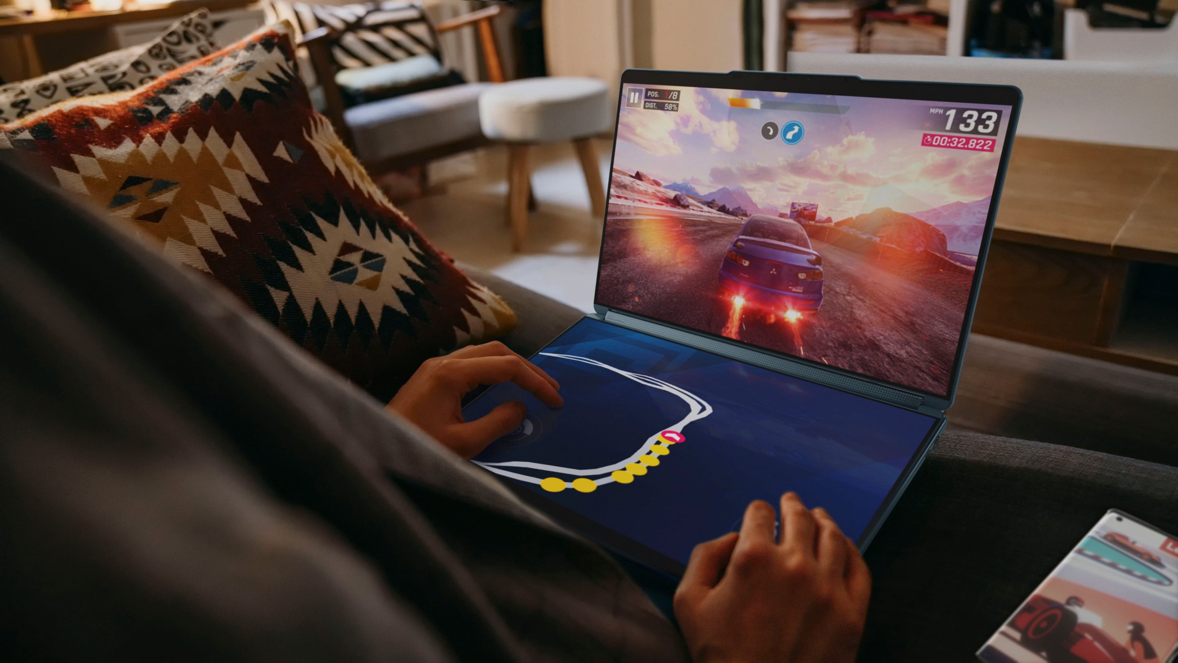 Alt View 7. Lenovo - Yoga Book 9i 2-in-1 13.3" 2.8K Dual Screen OLED Touchscreen Laptop - Intel Core Ultra 7 155U with 16GB Memory - 1TB SSD - Tidal Teal.