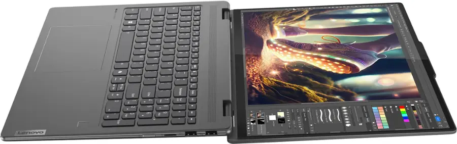 Alt View 16. Lenovo - Yoga 7i 2-in-1 16" 2K Touchscreen Laptop - Intel Core Ultra 7 155U with 16GB Memory - 1TB SSD - Storm Grey.