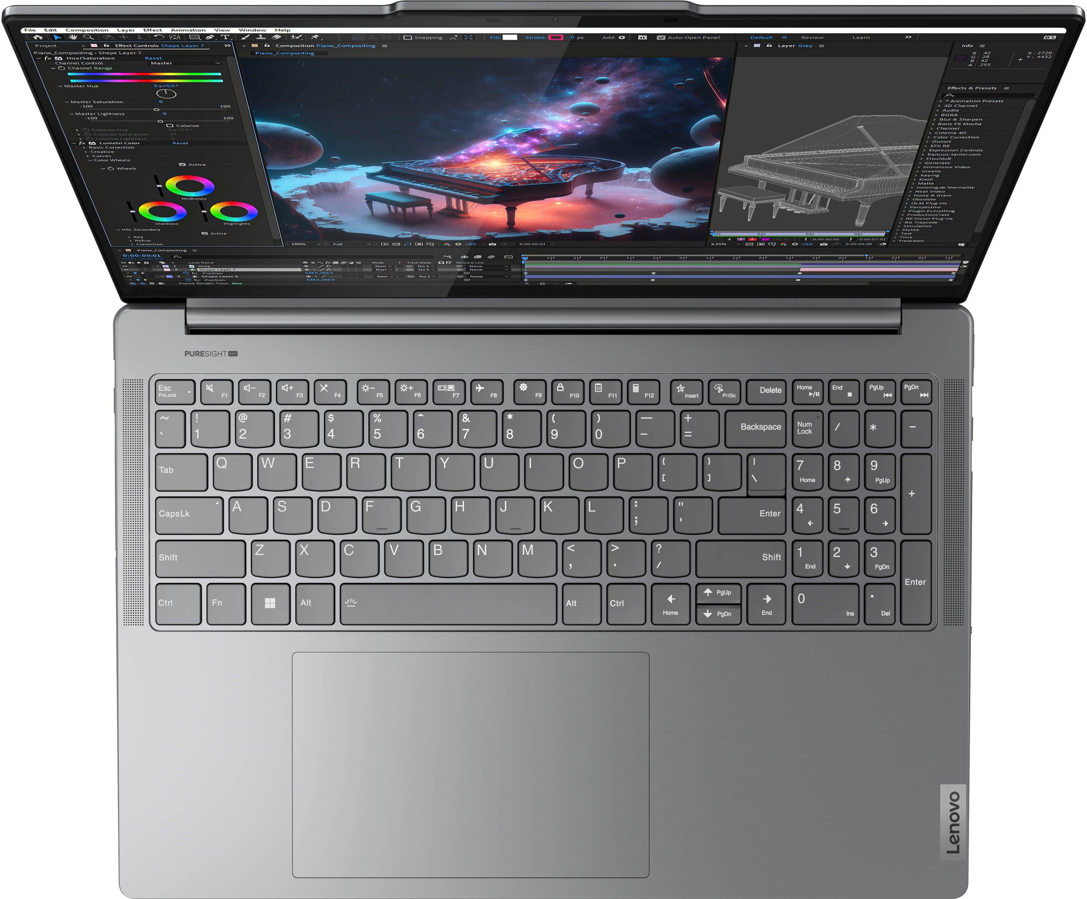 Alt View 3. Lenovo - Yoga Pro 9i 16" 3.2K Mini LED Touchscreen Laptop - Intel Core Ultra 9 - 32GB Memory - NVIDIA GeForce RTX 4060 - 1TB SSD - Luna Grey.