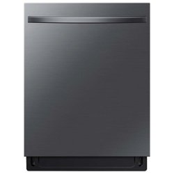 Samsung - Open Box Smart 42dBA Dishwasher with StormWash+ and Smart Dry - Black Stainless Steel - Front_Zoom
