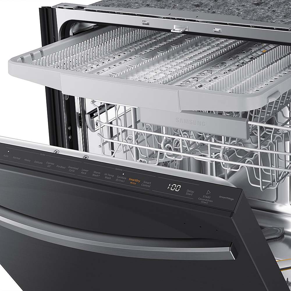 Alt View 20. Samsung - Open Box AutoRelease Smart Built-In Dishwasher with StormWash+, 42dBA - Black Stainless Steel.