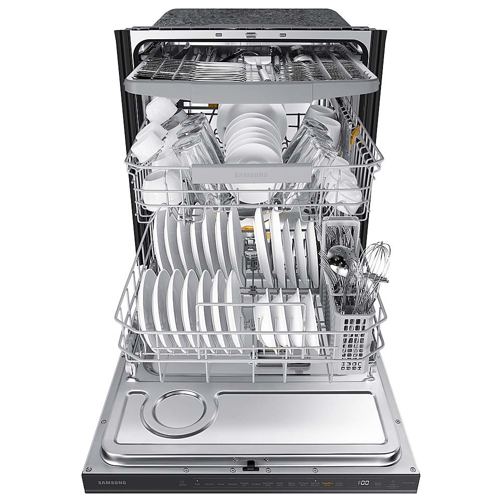 Alt View 21. Samsung - Open Box AutoRelease Smart Built-In Dishwasher with StormWash+, 42dBA - Black Stainless Steel.