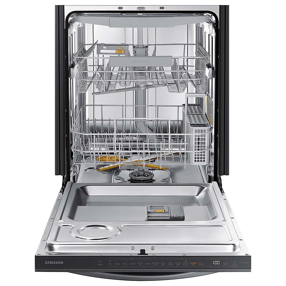 Alt View 22. Samsung - Open Box AutoRelease Smart Built-In Dishwasher with StormWash+, 42dBA - Black Stainless Steel.