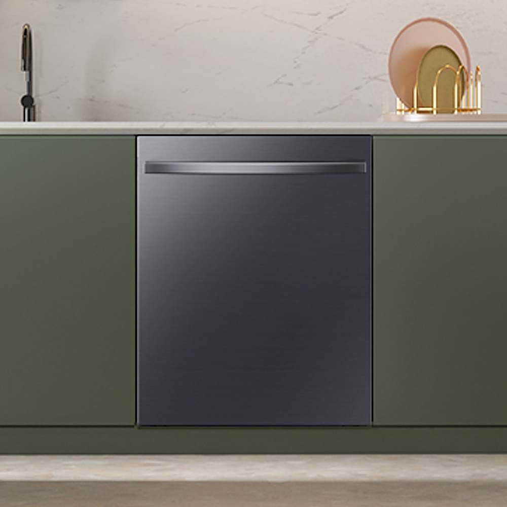 Alt View 11. Samsung - Open Box AutoRelease Smart Built-In Dishwasher with StormWash, 46 dBA - Fingerprint Resistant Matte Black Steel.