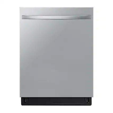 Front. Samsung - Open Box AutoRelease Smart Built-In Dishwasher with StormWash, 46 dBA - Stainless Steel.