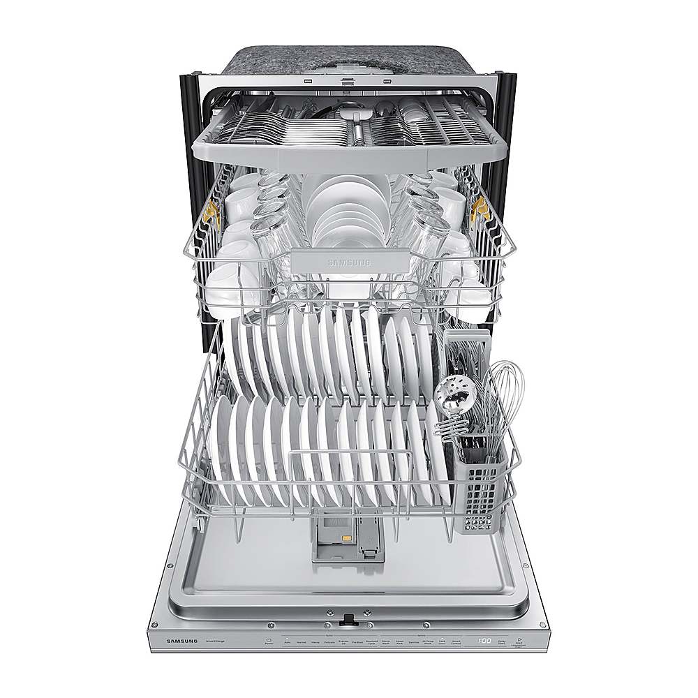 Alt View 15. Samsung - Open Box AutoRelease Smart Built-In Dishwasher with StormWash, 46 dBA - Stainless Steel.