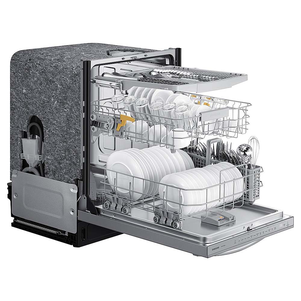 Alt View 16. Samsung - Open Box AutoRelease Smart Built-In Dishwasher with StormWash, 46 dBA - Stainless Steel.