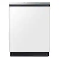 Samsung - Open Box Bespoke AutoRelease Smart Built-In Dishwasher with StormWash, 46dBA - White Glass - Front_Zoom