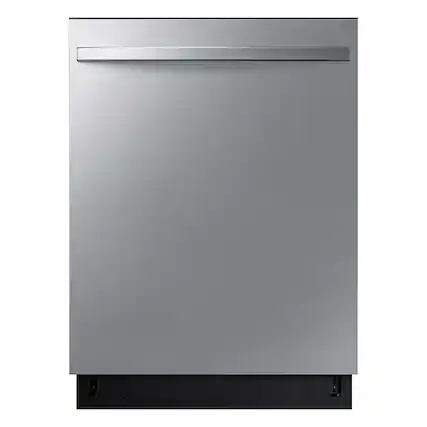 Front. Samsung - Open Box AutoRelease Built-in Dishwasher Fingerprint Resistant with 3rd Rack, 51dBA - Stainless Steel.