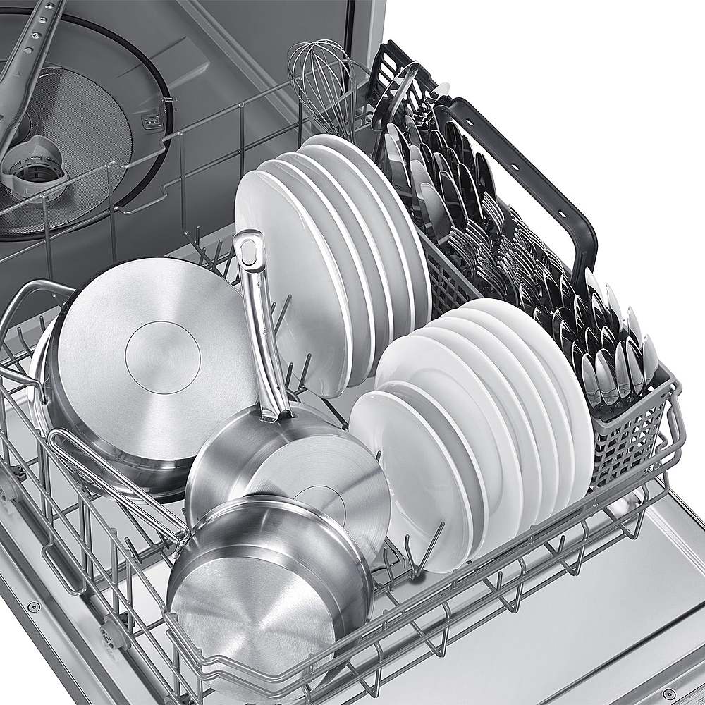 Alt View 17. Samsung - Open Box AutoRelease Built-in Dishwasher Fingerprint Resistant with 3rd Rack, 51dBA - Stainless Steel.