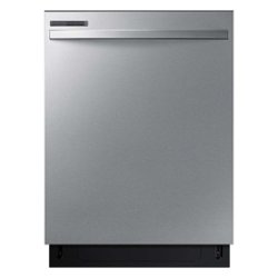 Samsung - Open Box 24” Top Control Built-In Dishwasher with Height-Adjustable Rack, 53 dBA - Stainless Steel - Front_Zoom