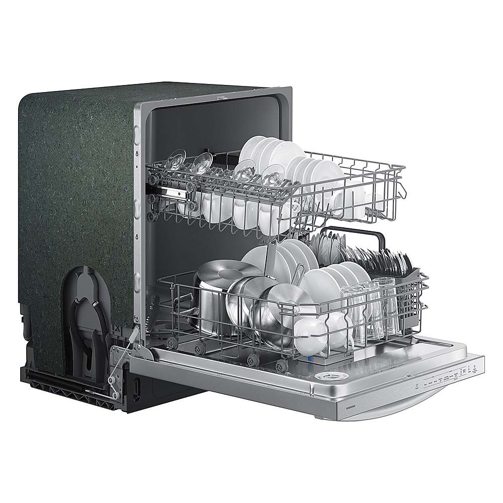 Alt View 16. Samsung - Open Box 24” Top Control Built-In Dishwasher with Height-Adjustable Rack, 53 dBA - Stainless Steel.