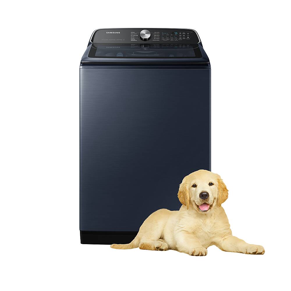 Alt View 11. Samsung - Open Box 5.4 Cu. Ft. High-Efficiency Smart Top Load Washer with Pet Care Solution - Brushed Navy.
