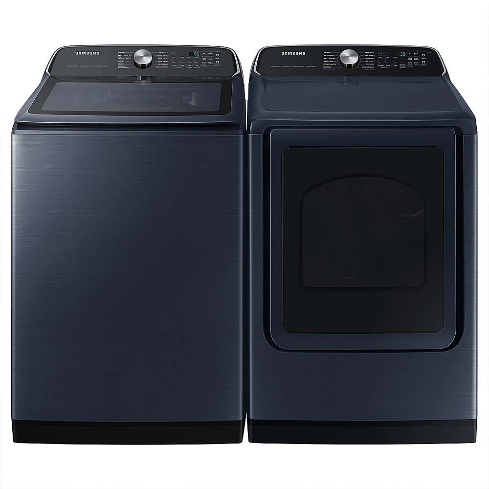 Alt View 19. Samsung - Open Box 5.4 Cu. Ft. High-Efficiency Smart Top Load Washer with Pet Care Solution - Brushed Navy.