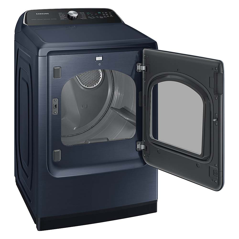 Alt View 12. Samsung - Open Box 7.4 Cu. Ft. Smart Gas Dryer with Steam and Pet Care Dry - Brushed Navy.