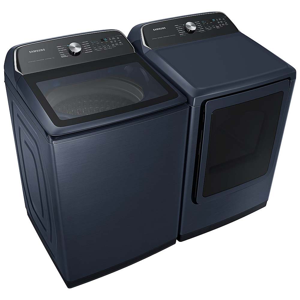 Alt View 18. Samsung - Open Box 7.4 Cu. Ft. Smart Gas Dryer with Steam and Pet Care Dry - Brushed Navy.
