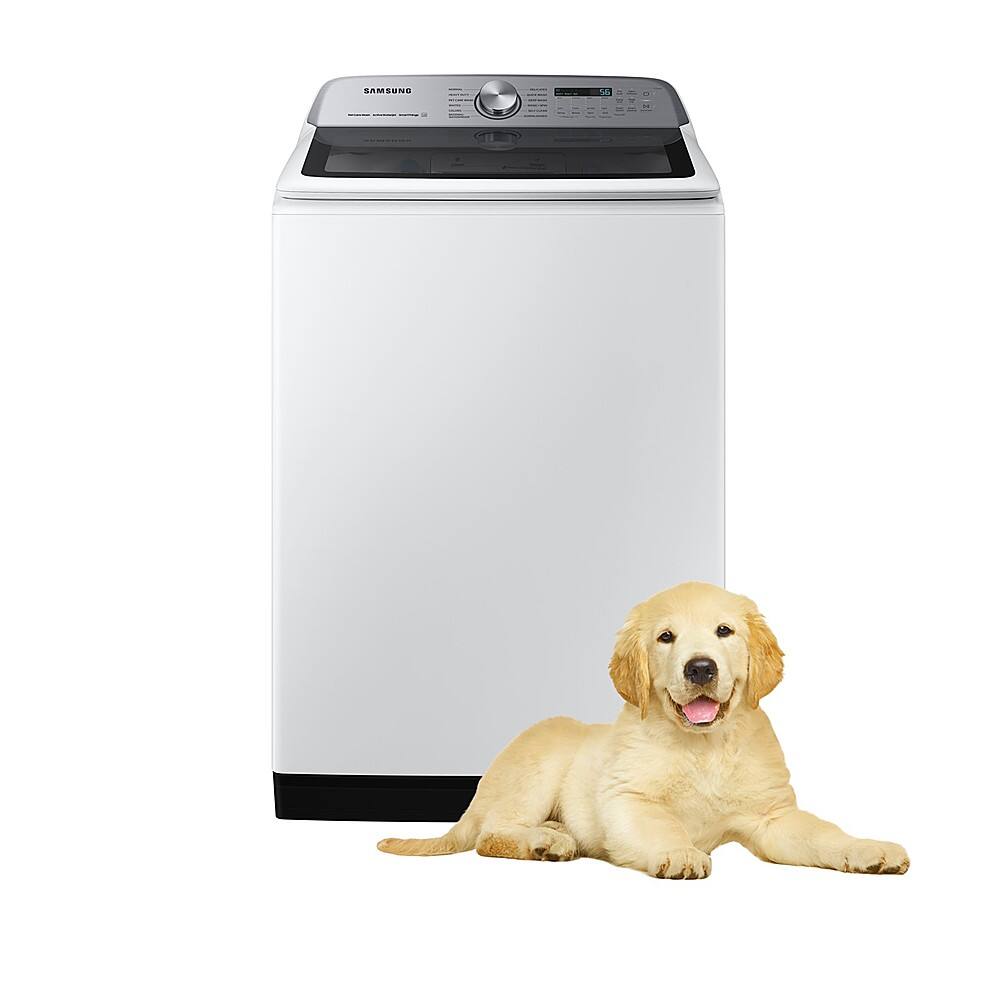 Alt View 11. Samsung - Open Box 5.4 Cu. Ft. High-Efficiency Smart Top Load Washer with Pet Care Solution - White.